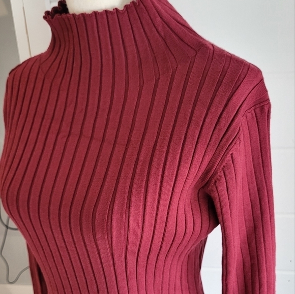 Meroketty Mock Neck Ribbed Stretch Sweater Dress Size XL - Picture 2 of 13